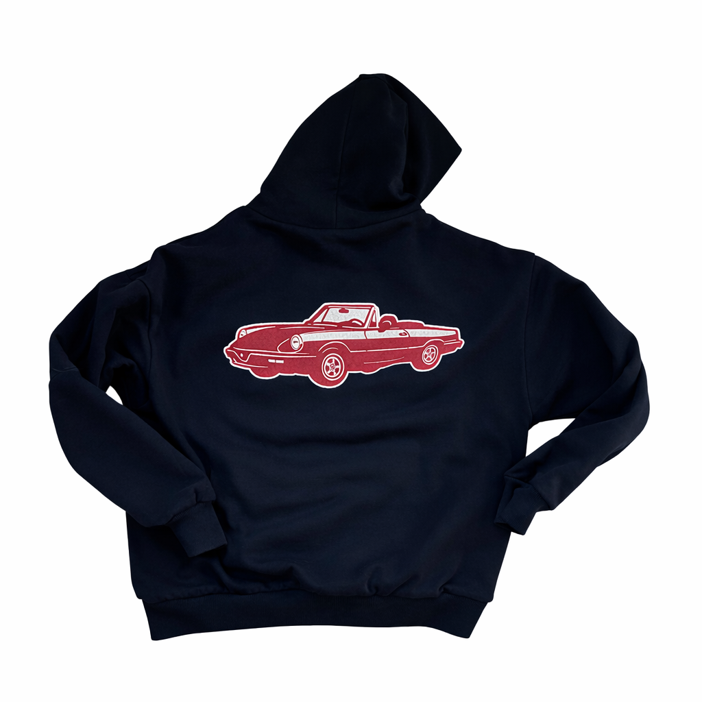 Double Layered Reversible Red Car Hoodie
