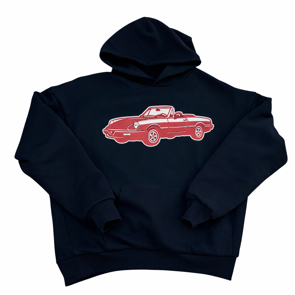 Double Layered Reversible Red Car Hoodie